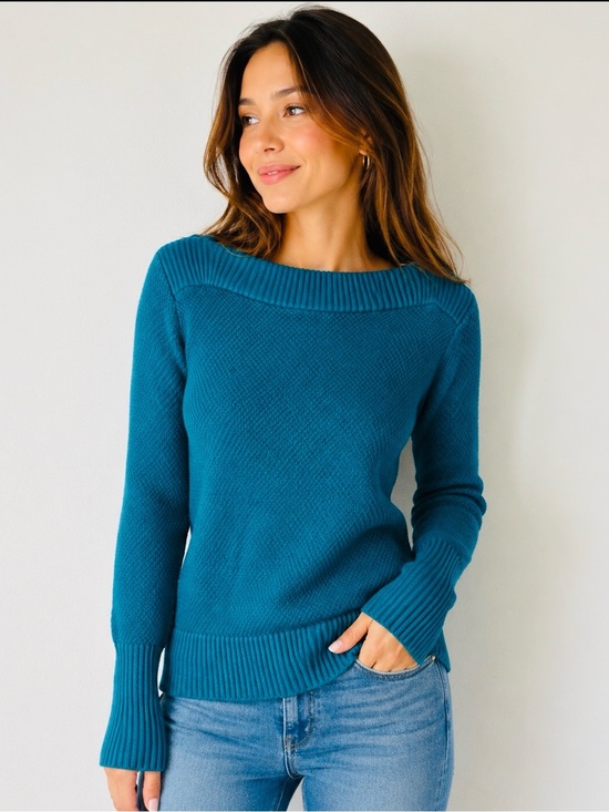 Banana Republic Sweaters - Banana Republic Teal Scoop-Neck Textured Knit Sweater